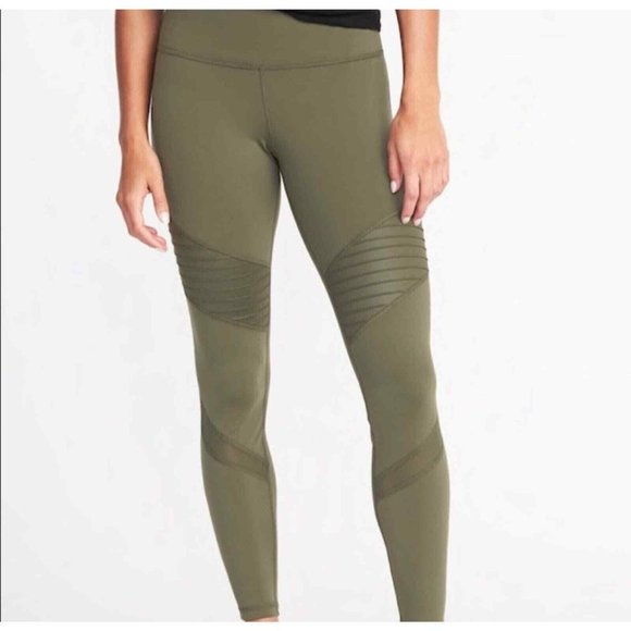 Girls Old Navy Active Go-Dry Elevate High Rise Leggings XL 14 Olive Activewear - Picture 1 of 7
